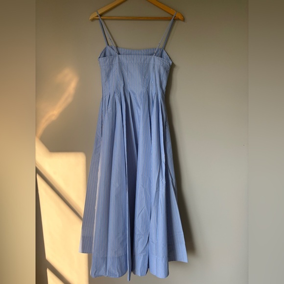 NEW SIMKHAI Kittiya Cotton Midi Dress in Harbour Blue Stripe | US 2 UK 6 - Picture 12 of 14
